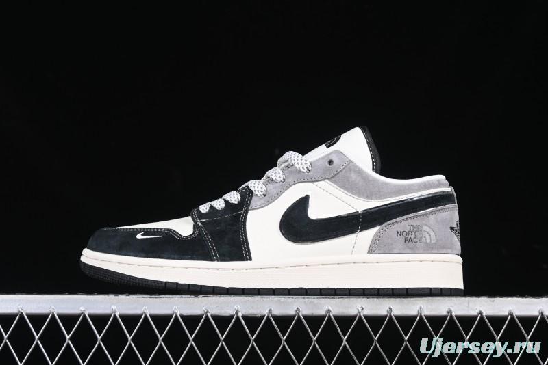 Nike Air Jordan 1 Low AJ1 The North Face Collaboration - Grey Black Toe Retro Basketball Shoes - XX3318-512