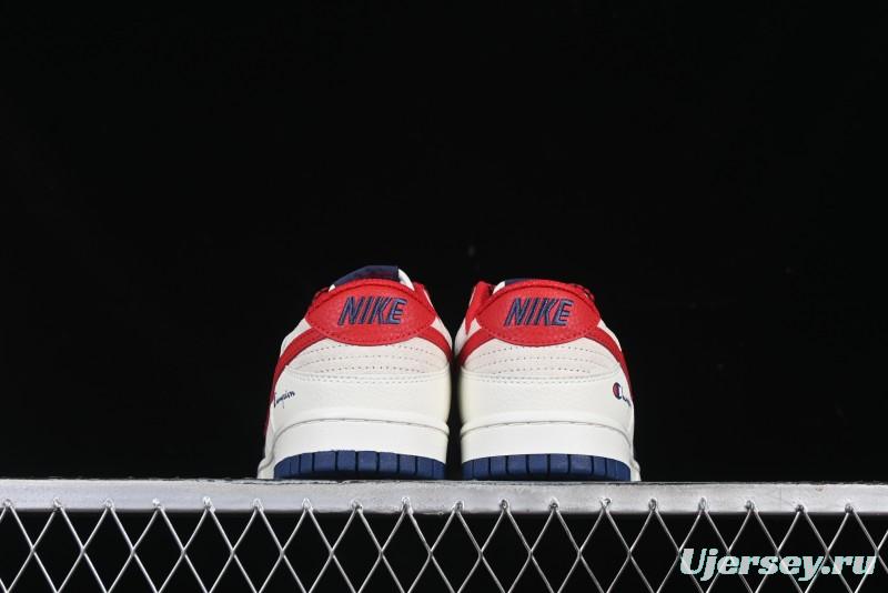 Nike SB Dunk Low Edison Chen Collaboration Blue Red Swoosh Anniversary Custom Low-Top Casual Skate Shoes - DJ2024-099