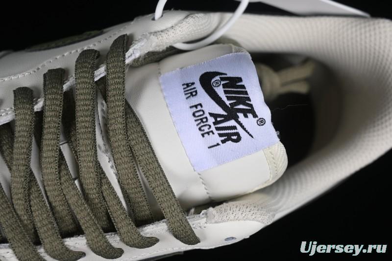 Nike Air Force 1 '07 Low Casual Sneakers in White Green Colorway - CQ5059-110