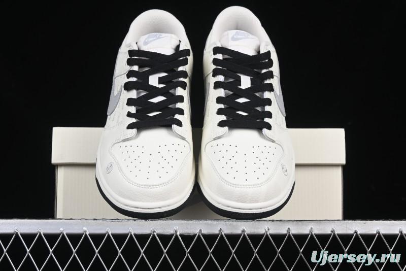 Nike SB Dunk Low Stussy Collaboration Barcode Embroidery Grey Hook Anniversary Custom Low-Top Casual Skate Shoes - DJ2024-054