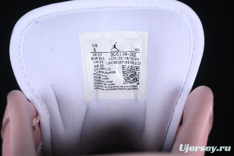 Nike Air Jordan 1 Low AJ1 Custom White Pink Low-Top Casual Lifestyle Sneakers - DC0774-162