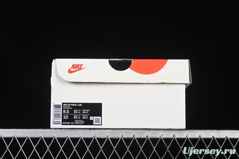 Nike Air Force 1 '07 Low Stussy Collaboration Grey Blue Pig Bear AF1 Low Top Casual Sneakers - DF0188-017