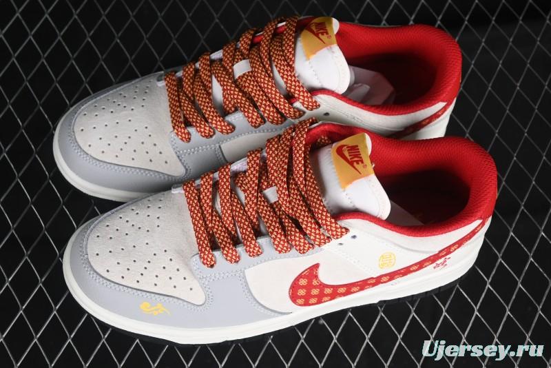 Nike SB Dunk Low Year of the Snake Series Monogram Red Swoosh Anniversary Custom Low-Top Casual Skate Shoes - DJ2024-081