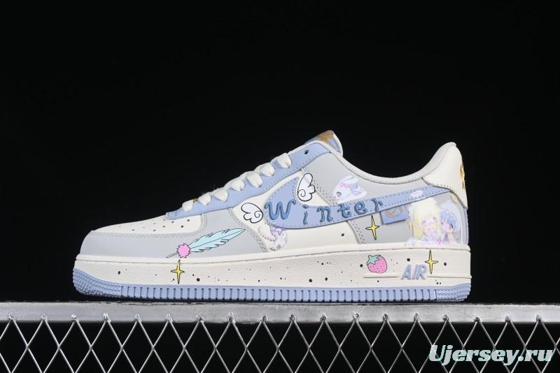 Nike Air Force 1'07 Low "Cherub" Anime Hand-Painted Doodle Low-Top Casual Sneakers - DB3301-711