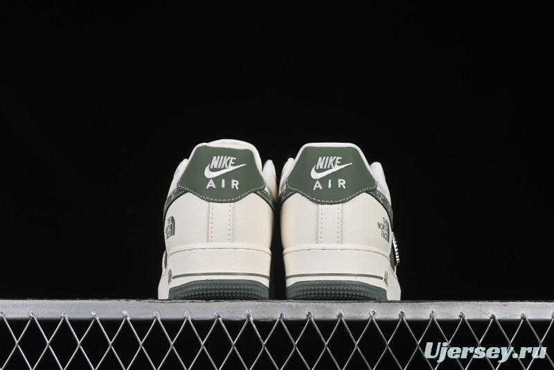 Nike Air Force 1 '07 Low The North Face Collaboration Beige Green Mini Swoosh Casual Sneakers - KK1988-043