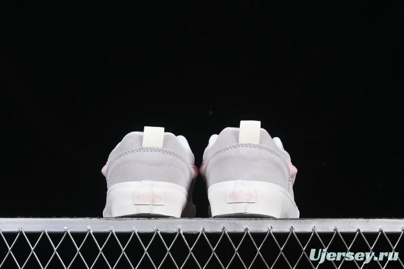 Vans Knu Skool Low-Top Retro Casual Vulcanized Sneakers in Off-White Pink - VN0009QPNK