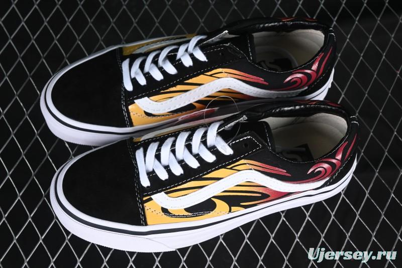 Vans Old Skool Flame Red Low-Top Casual Skate Shoes - VN000CQDBA5