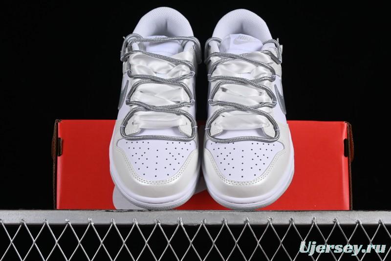 Nike Dunk Low SB Casual Sneakers with Deconstructed Laces and Ribbon Bow Design - DH9765-102