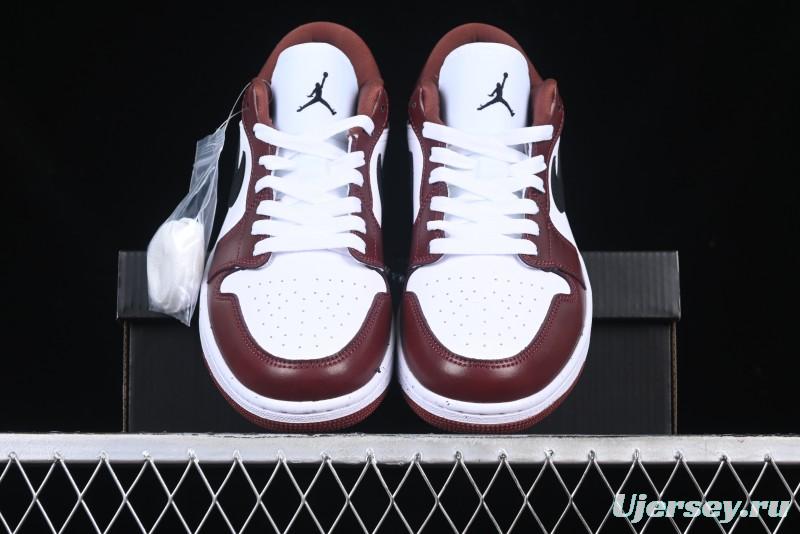 Nike Air Jordan 1 Low AJ1 Retro Lifestyle Sneakers in White and University Red - HF3148-102