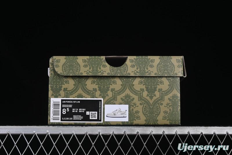 Nike Air Force 1 '07 Low Gucci Collaboration Smoke Gray Drawstring Casual Sneakers - SJ1198-105