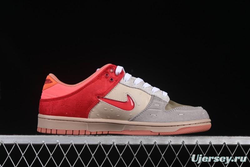 Nike Clot x Dunk Low SB 'What The' Casual Sneakers with Silk, Terracotta, and Holographic Elements - FN0316-999