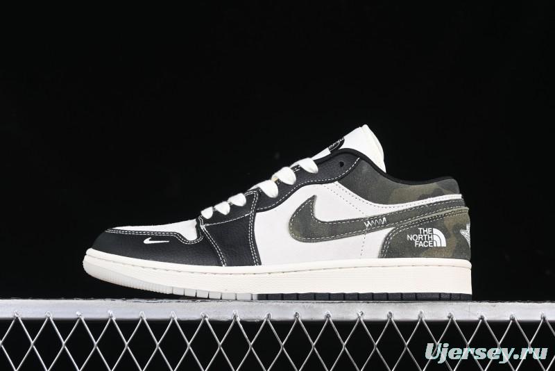 Nike Air Jordan 1 Low AJ1 The North Face Collaboration Dark Camouflage Custom High-End Retro Basketball Shoes - DM9188-013