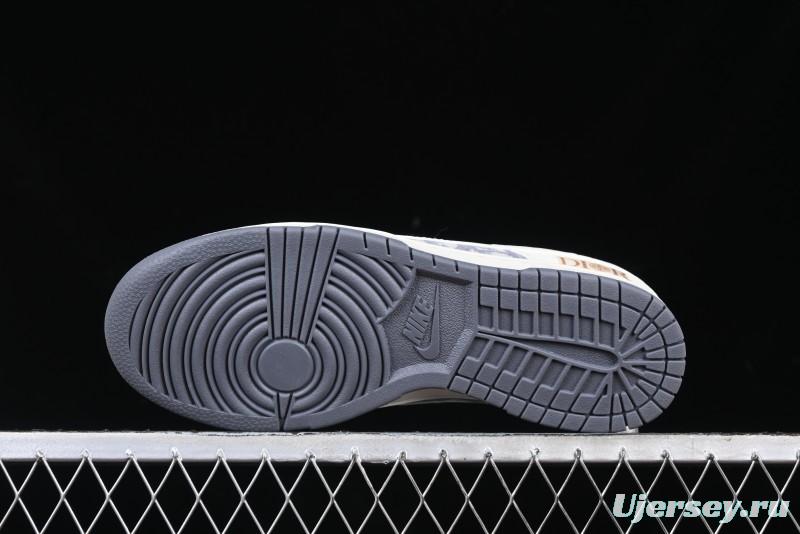 Nike SB Dunk Low Dior x Stone Island Triple Collaboration - Anniversary High-End Custom Low-Top Casual Sneakers - DM6868-043