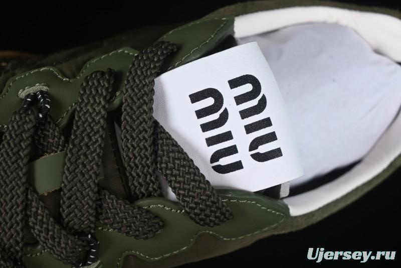 Miu Miu Suede Round Toe Lace-Up Low Top Women's Casual Shoes - 99D4