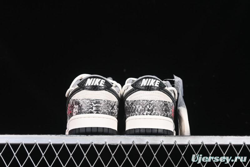 Nike SB Dunk Low Year of the Snake Series Strap Black Swoosh Custom High-End Low-Top Casual Skate Shoes - YX5066-273