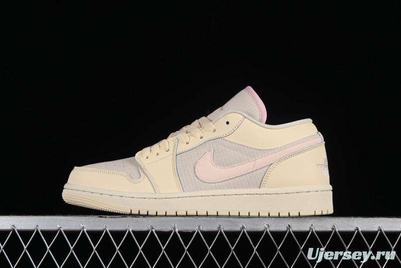 Nike Air Jordan 1 Low AJ1 Khaki Pink Low-Top Lifestyle Basketball Shoes - FQ1925-100