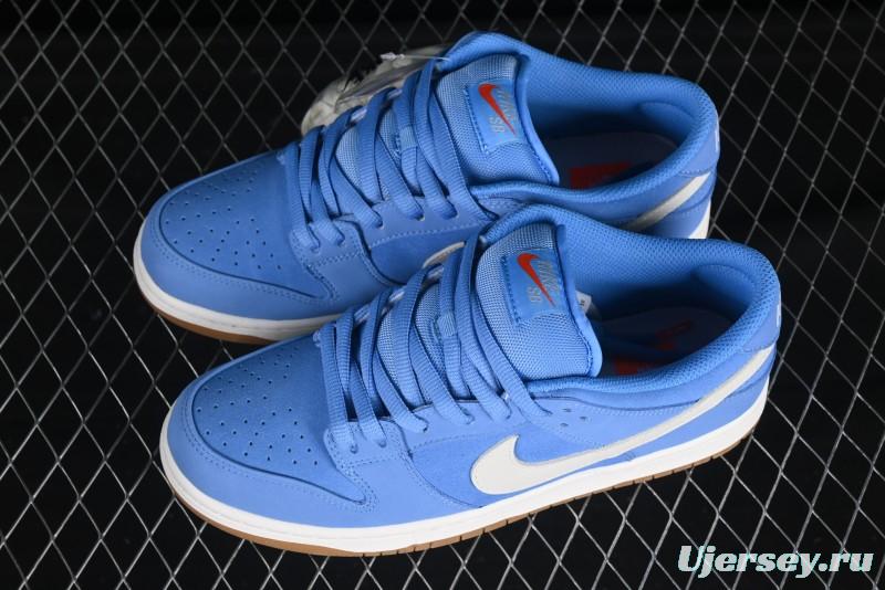 Nike SB Dunk Low Pro ISO Skateboarding Shoes in University Blue with White Swoosh - FJ1674-401
