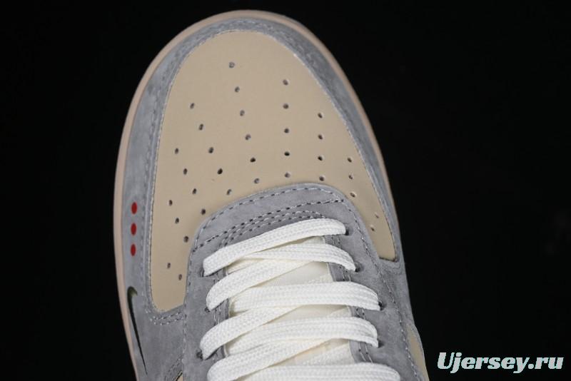 Nike Air Force 1 '07 Low Stussy Collaboration Olive Green Star Low-Top Casual Sneakers - KK1988-034