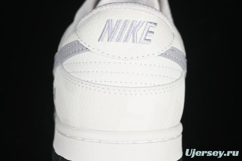 Nike SB Dunk Low Stussy Collaboration Barcode Embroidery Grey Hook Anniversary Custom Low-Top Casual Skate Shoes - DJ2024-054