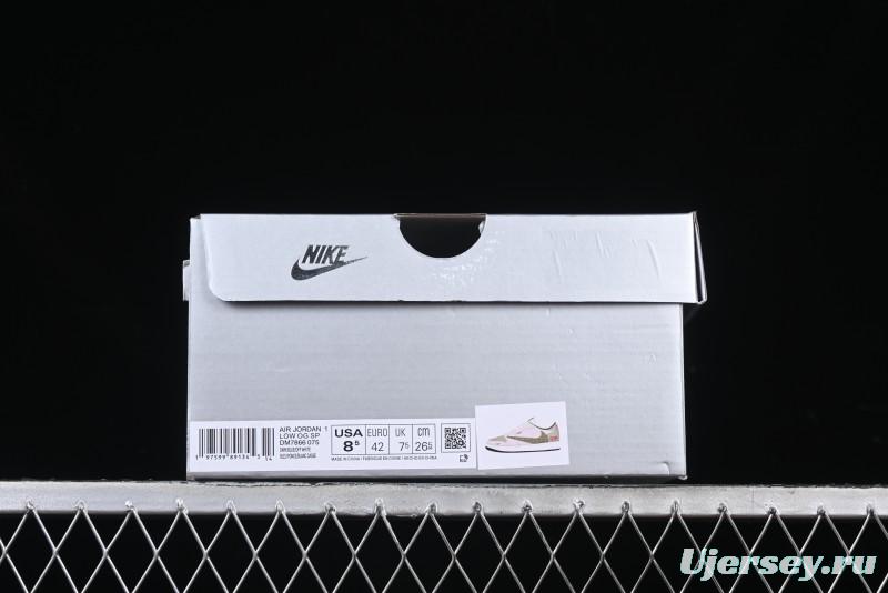 Nike Travis Scott x Fragment Design x Air Jordan 1 Low OG SP AJ1 Snake Year Limited Edition Low-Top Casual Sneakers - DM7866-075