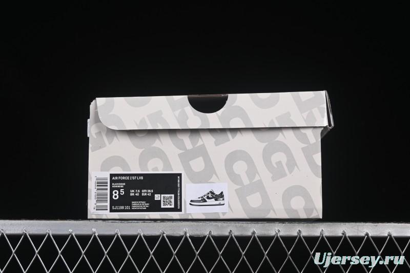 Nike Air Force 1 '07 Low The North Face Collaboration Suede Black Drawstring Casual Sneakers - SJ1198-101