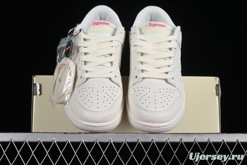 Nike SB Dunk Low Supreme Collaboration - Double Swoosh Anniversary Custom Low-Top Casual Skate Shoes - BB8675-104