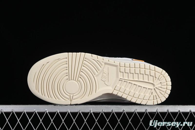 Nike SB Dunk Low Gucci Collaboration - Silver White Pattern Anniversary High-End Custom Low-Top Casual Sneakers BB9676-312