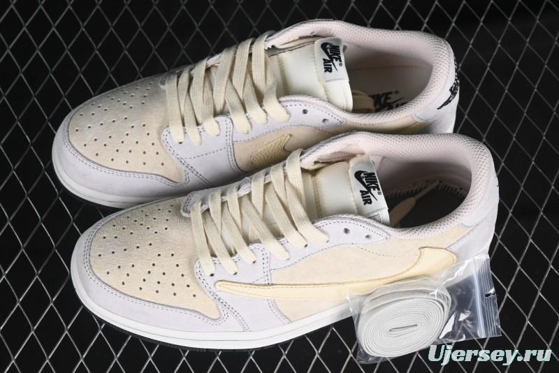 Nike Travis Scott x Air Jordan 1 Low OG AJ1 Reverse Swoosh Collaboration Sneakers - DM7866-812