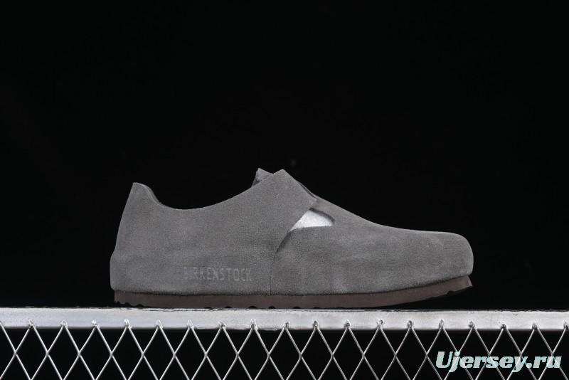 Birkenstock London BS Unisex Slip-On Comfort Shoes with Soft Suede Leather and Lambswool Insole - BS