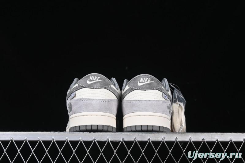 Nike SB Dunk Low The North Face Collaboration Double Swoosh Grey Pigskin Anniversary Edition Custom Low-Top Casual Skate Shoes - XX3168-009