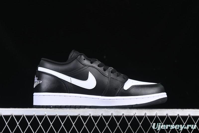 Nike Air Jordan 1 Low Retro Basketball Shoes in Black and White - 553558-043
