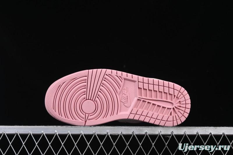 Nike Air Jordan 1 Low AJ1 Custom White Pink Low-Top Casual Lifestyle Sneakers - DC0774-162