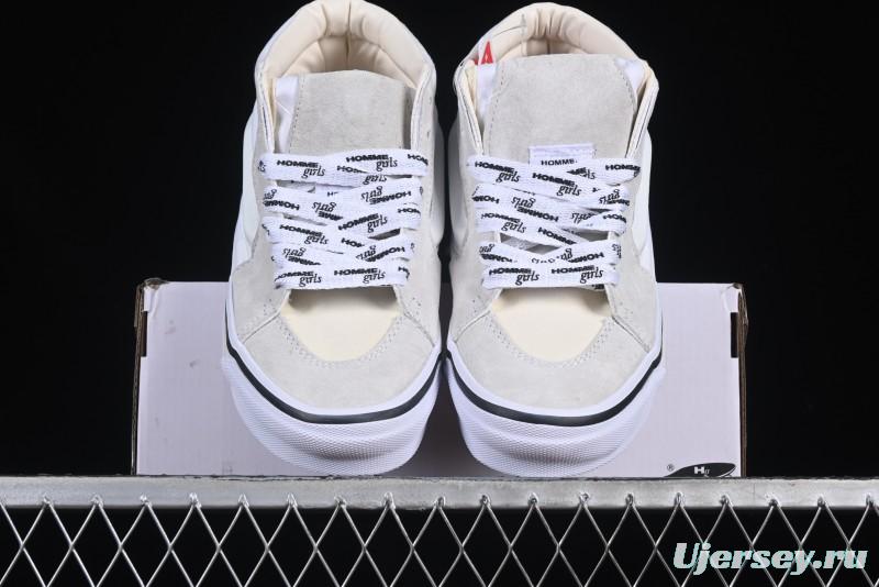 Vans HommeGirls x Sk8-Mid Fashion Casual Mid-Top Suede Skate Shoes with Bold Side Stripes - VN000NBN2VZ