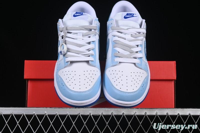 Nike Dunk Low Blue and White Porcelain Theme Casual Sneakers - DV0831-104
