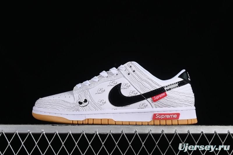 Supreme x Nike Dunk Low SB Casual Skate Shoes with Zoom Air Cushion - XD6188-034