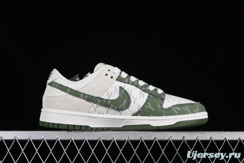 Nike SB Dunk Low MLB Collaboration - Green Denim Anniversary Custom Low-Top Casual Skate Shoes - DQ1098-345
