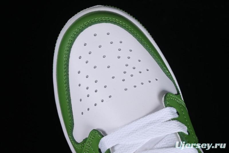 Nike Air Jordan 1 Low AJ1 White Green Low Top Lifestyle Basketball Shoes - HF4823-100