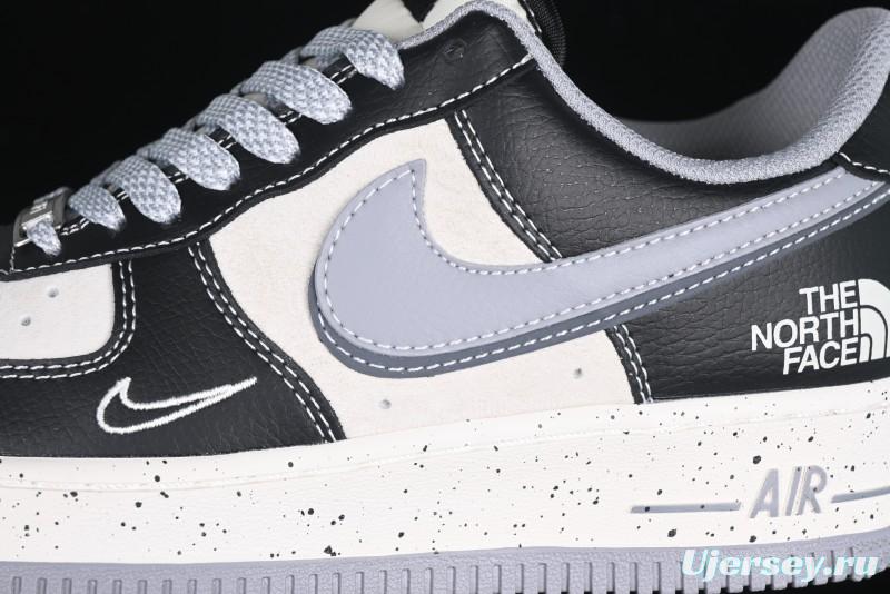 Nike Air Force 1 '07 Low The North Face Collaboration Black Grey Double Swoosh Casual Sneakers - DM6688-020