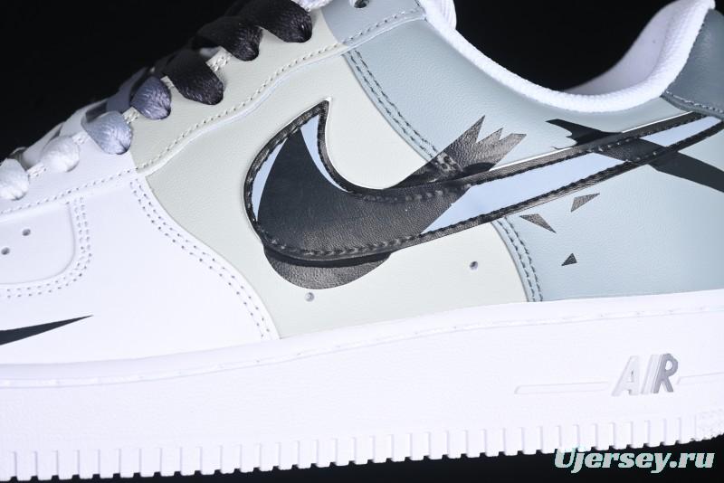 Nike Air Force 1 '07 Low Hand-Painted Broken Hook Casual Sneakers - CV2288-011