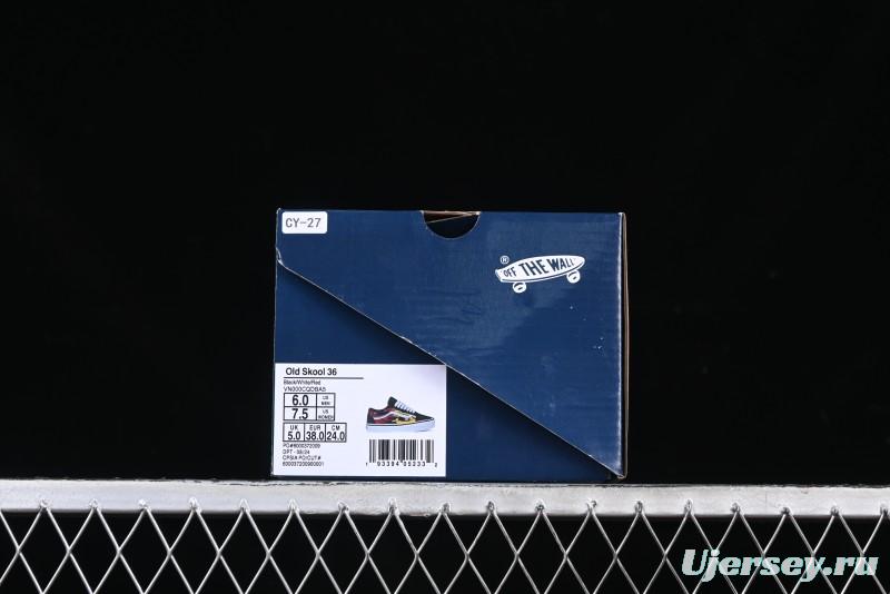 Vans Old Skool Flame Red Low-Top Casual Skate Shoes - VN000CQDBA5