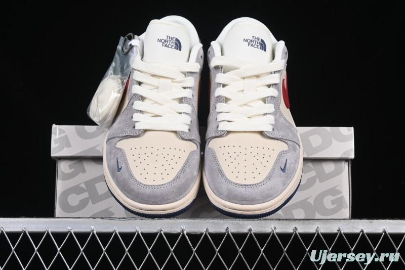 Nike Air Jordan 1 Low AJ1 The North Face Collaboration Grey Blue Red Hook Retro Basketball Shoes - DM9188-012