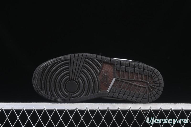 Nike Air Jordan 1 Low AJ1 Basketball Shoes in Black and White Canvas and Leather - HV5968-001