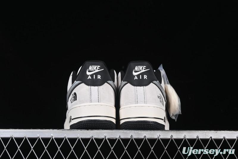Nike Air Force 1'07 Low The North Face Collaboration - Grey Black Reflective Swoosh Casual Sneakers - DM6688-007