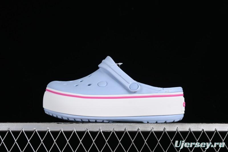 Crocs Crocband Platform Rainbow Comfortable Thick-Soled Clogs - B.D4