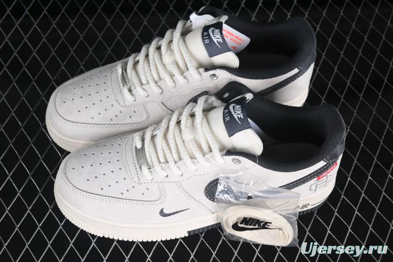 Nike Air Force 1 '07 Low Champion Collaboration Dual-Tone Grey Swoosh Triple Mini Swoosh Low-Top Casual Sneakers - SJ6698-022