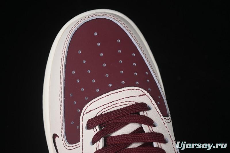 Nike Air Force 1 '07 Low Dior Collaboration Burgundy Low-Top Casual Sneakers - KK1988-046