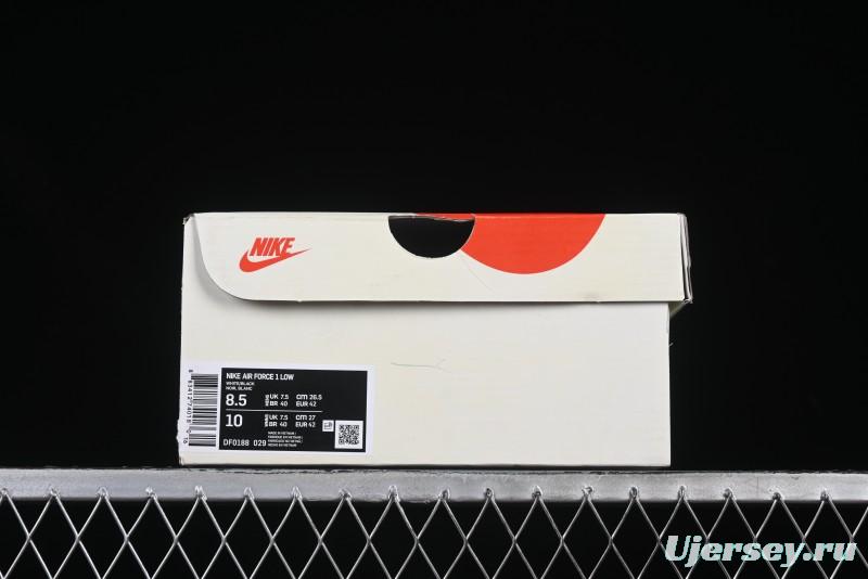 Nike Air Force 1 '07 Low Burberry Collaboration Black White Cow Print Casual Sneakers - DF0188-029