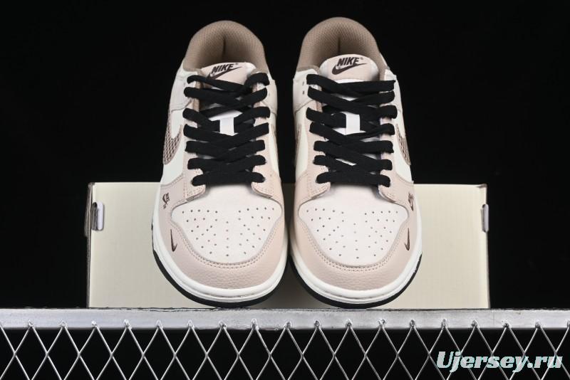 Nike SB Dunk Low Dior Collaboration Cream Coffee Floral Swoosh Anniversary Custom Low-Top Casual Sneakers - DJ2024-097