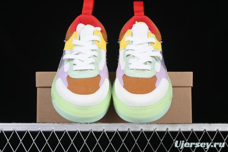 Christian Louboutin Funnyto Flat French Luxury Brand Green Color Block Low Top Sneakers - X.D4