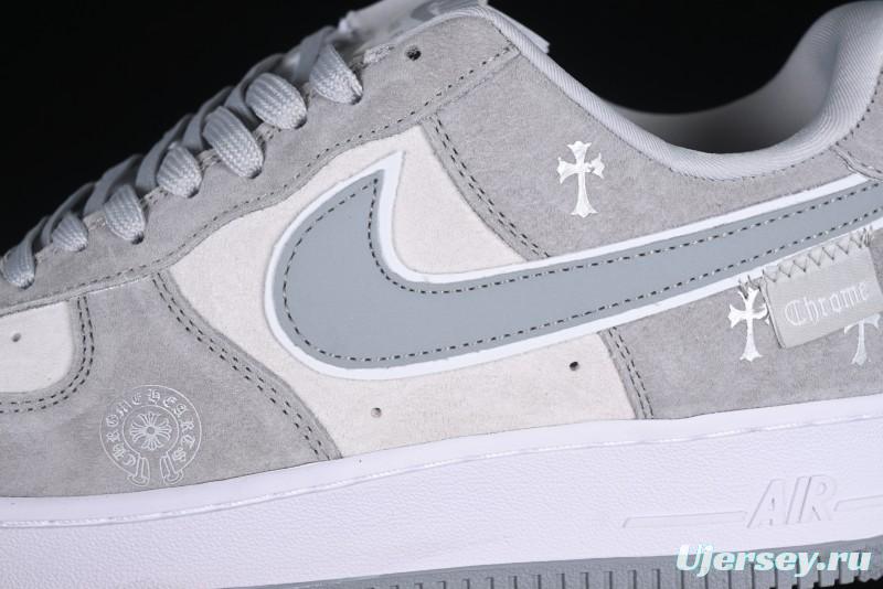 Nike Air Force 1 '07 Low Chrome Hearts Collaboration Silver Grey Low-Top Casual Sneakers - FZ0188-032